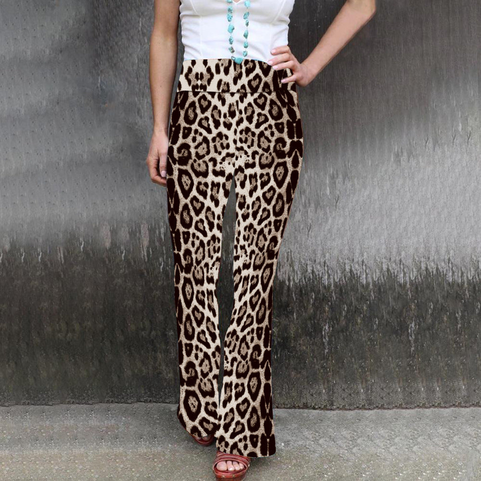 Women's Fashion Printed Tight High Waist Casual Pants