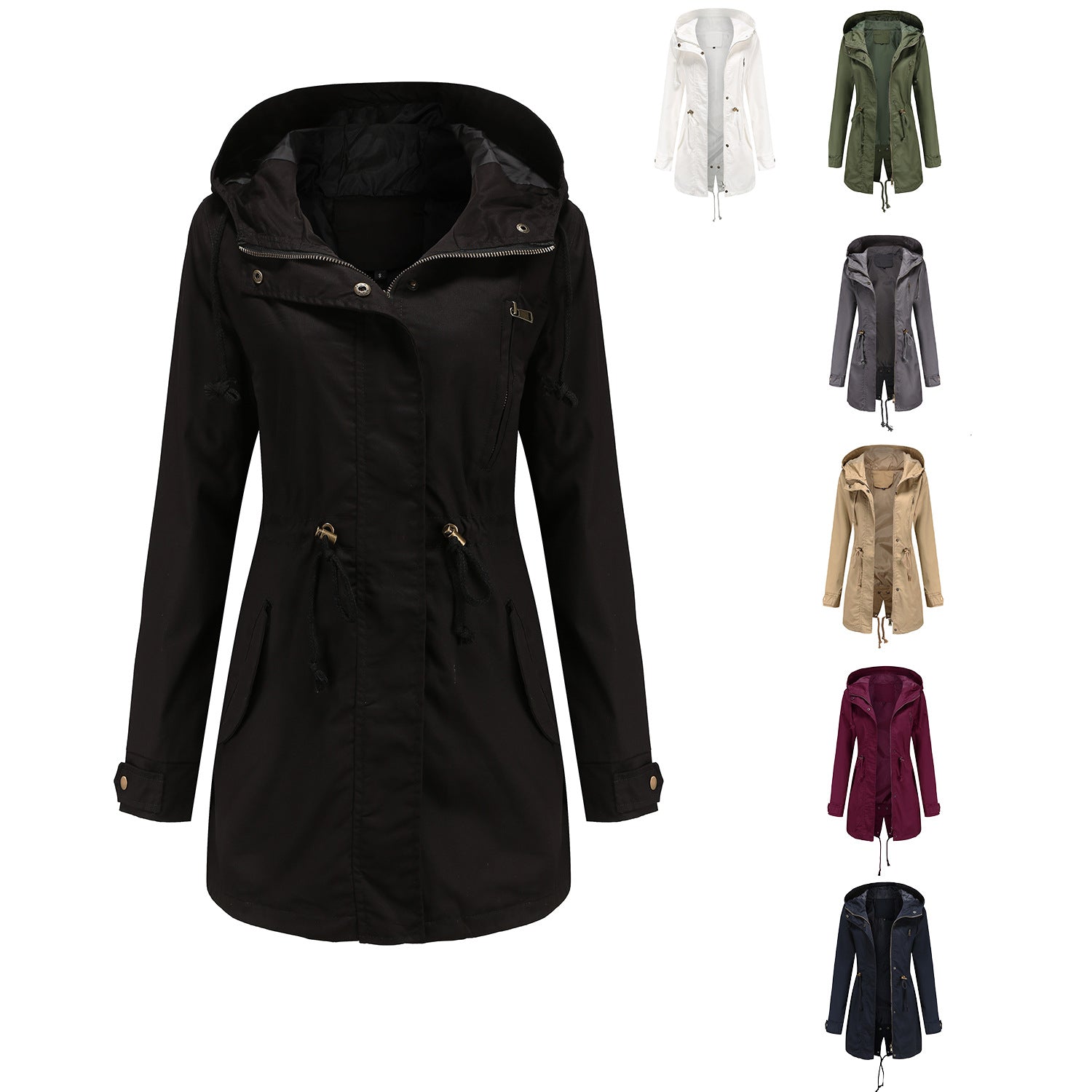 Innovative Women's Anorak Loose Solid Color Coats