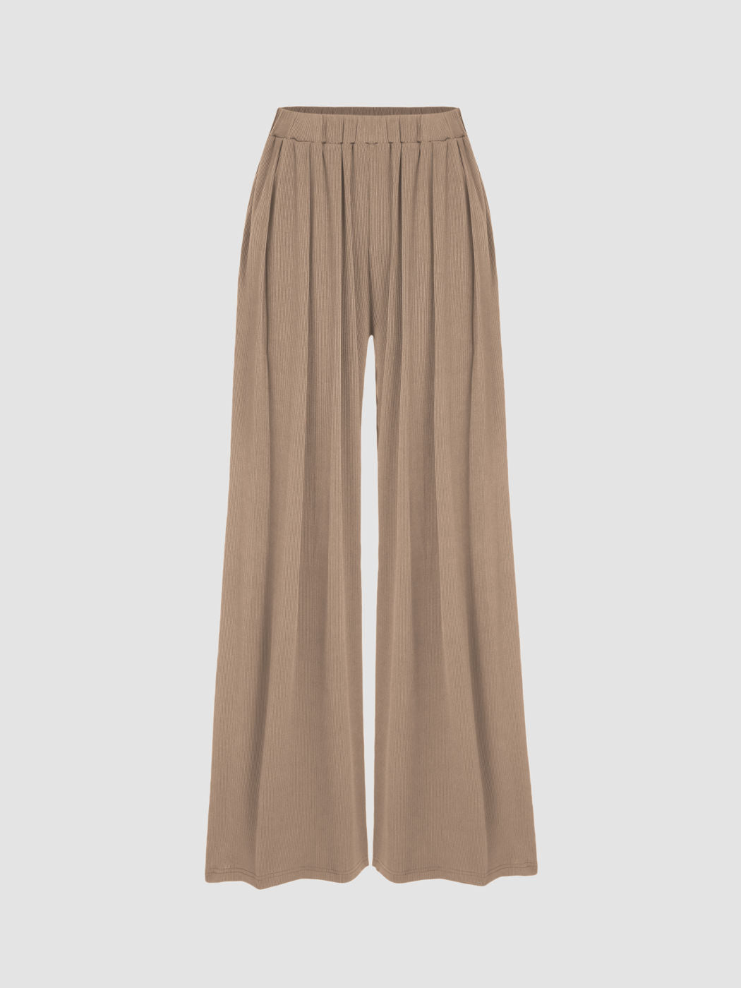 Women's Casual Stretch Elastic Waist Wide Leg Pants