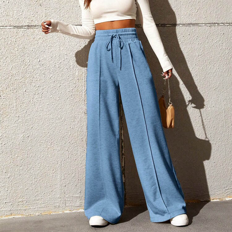 Sports Female Autumn Straight Loose Wide Pants