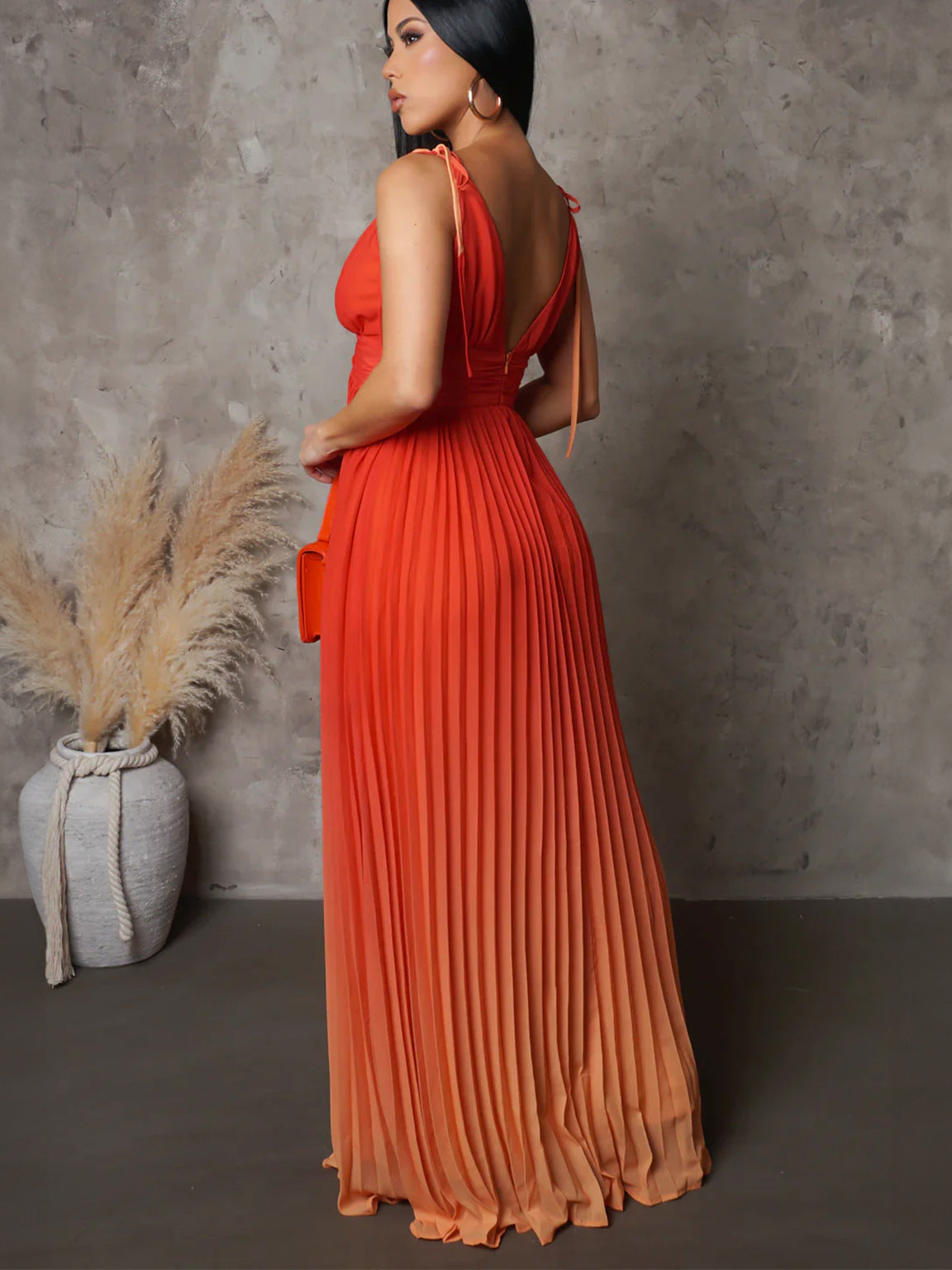 Summer Strap Backless Sexy Gradient Color Dresses