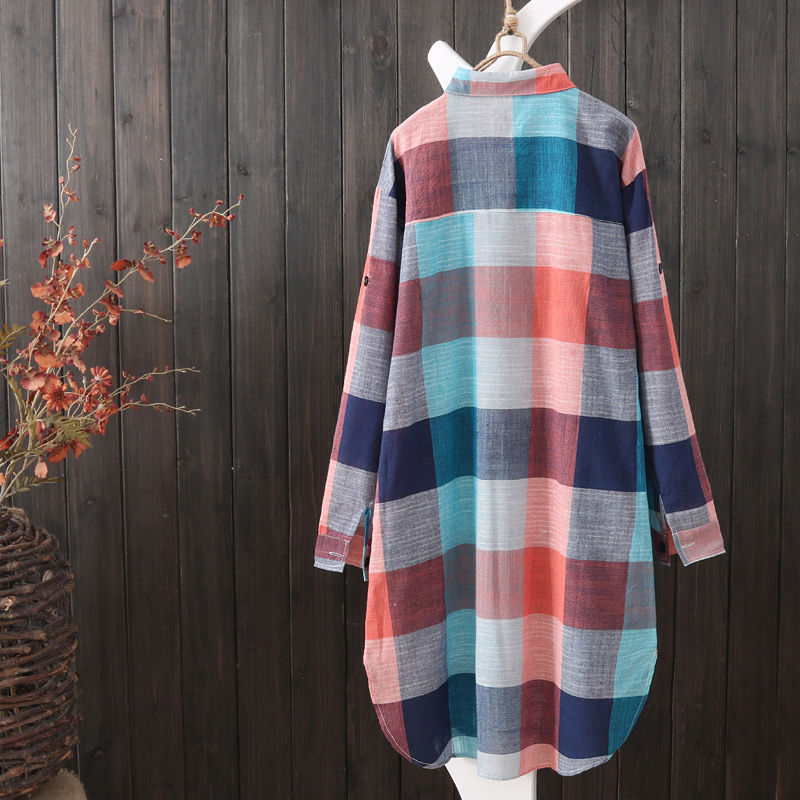 Women's Mid-length Large Loose Slimming Fashionable Plaid Coats