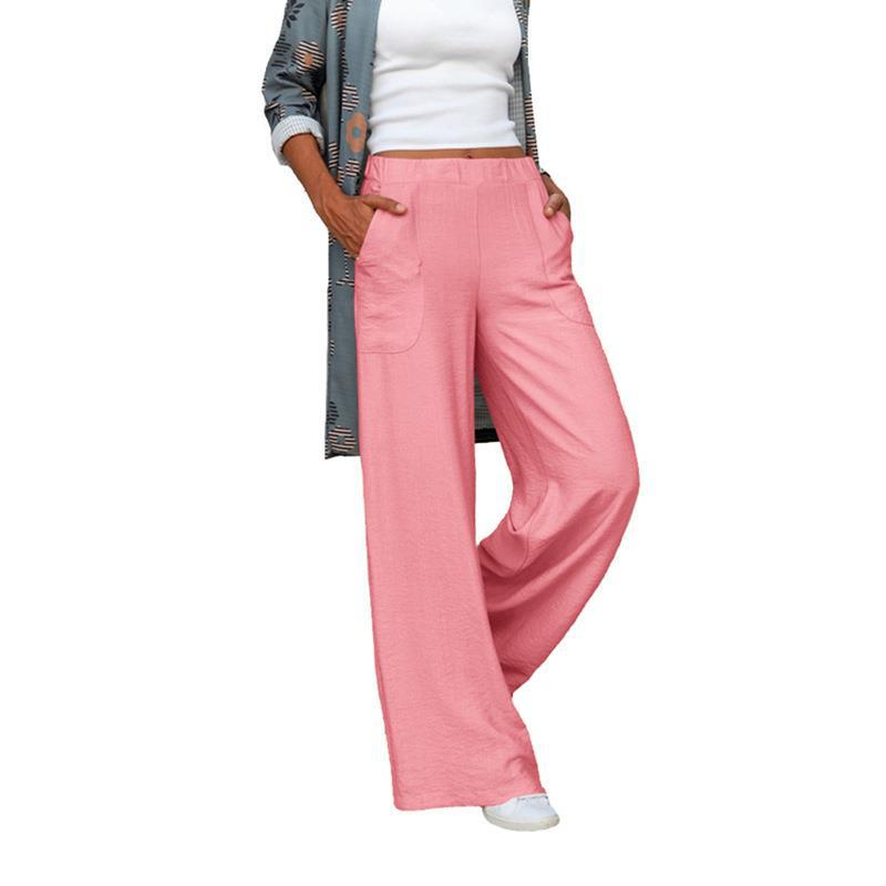 Women's Large Draping Casual Pure Color Elastic Pants