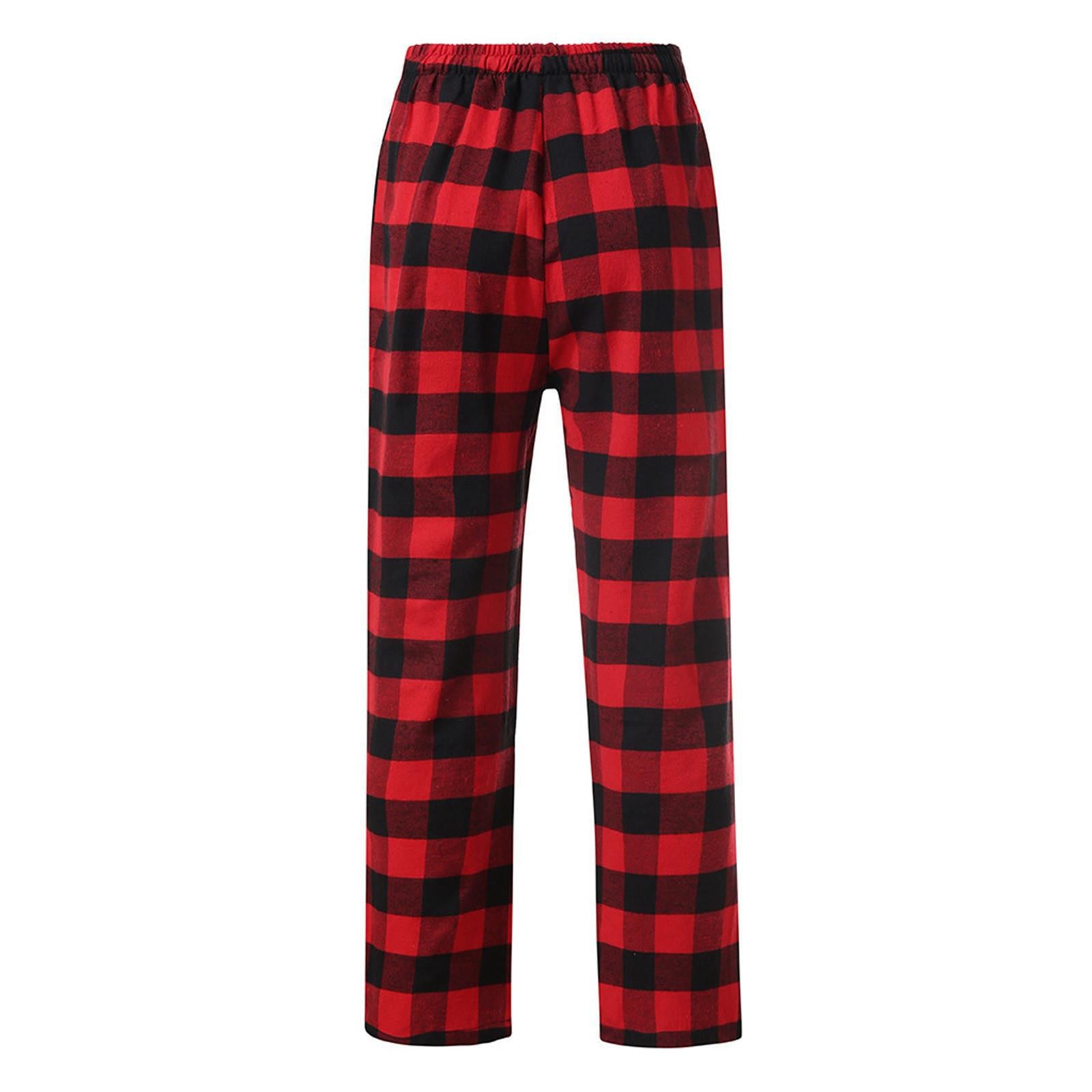 Women's Drawstring Plaid Printed Trousers Casual Pants