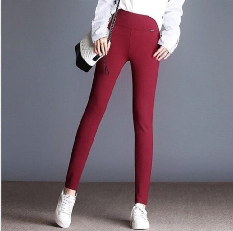 Women's High Waist Outer Wear Elastic Pencil Metal Decoration Leggings