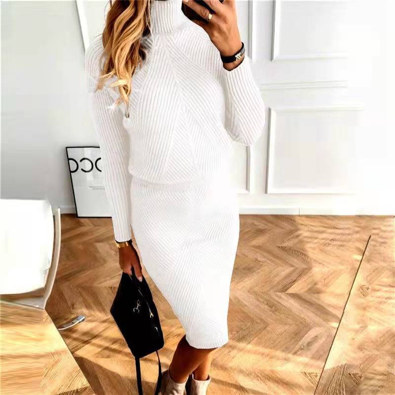 Women's Turtleneck Knitting Solid Color Pullover Sweaters