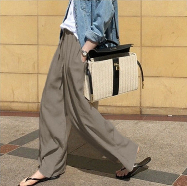 Women's High Waist Cotton Solid Color Casual Pants