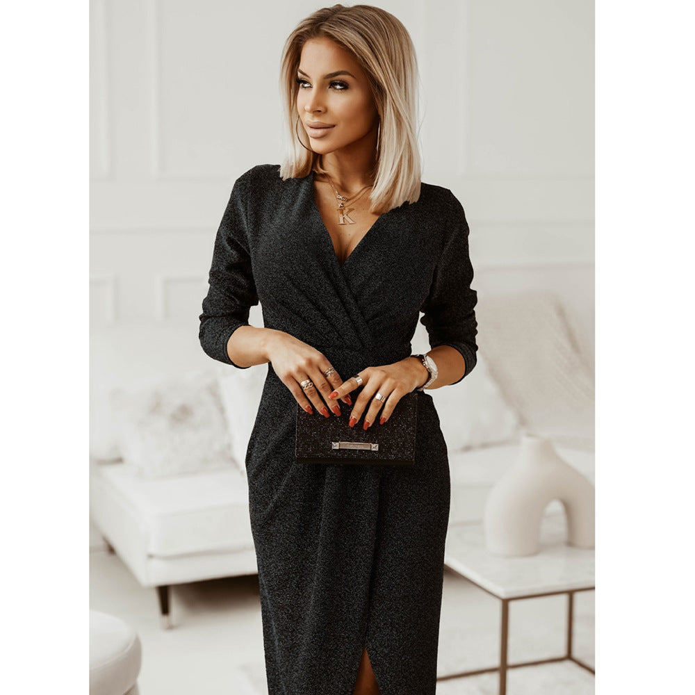 Sexy Formal Dress Long Sleeve Slit Dresses