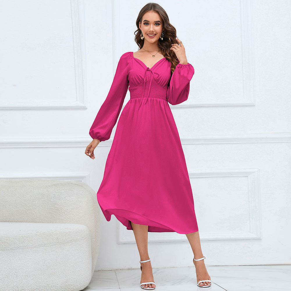 Women's Casual Graceful Long Sleeve Dress Dresses