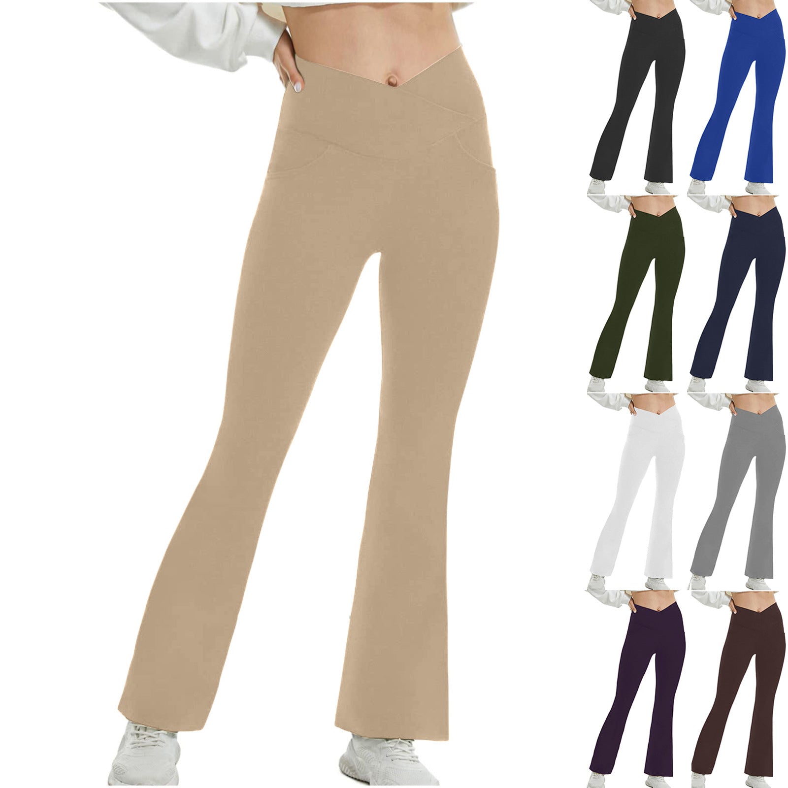 Women's Solid Color High Waist Slim Fit Leggings