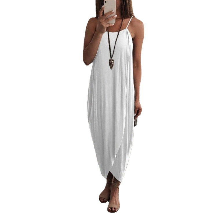 Women's Solid Color Knitted Loose Irregular Dress Dresses