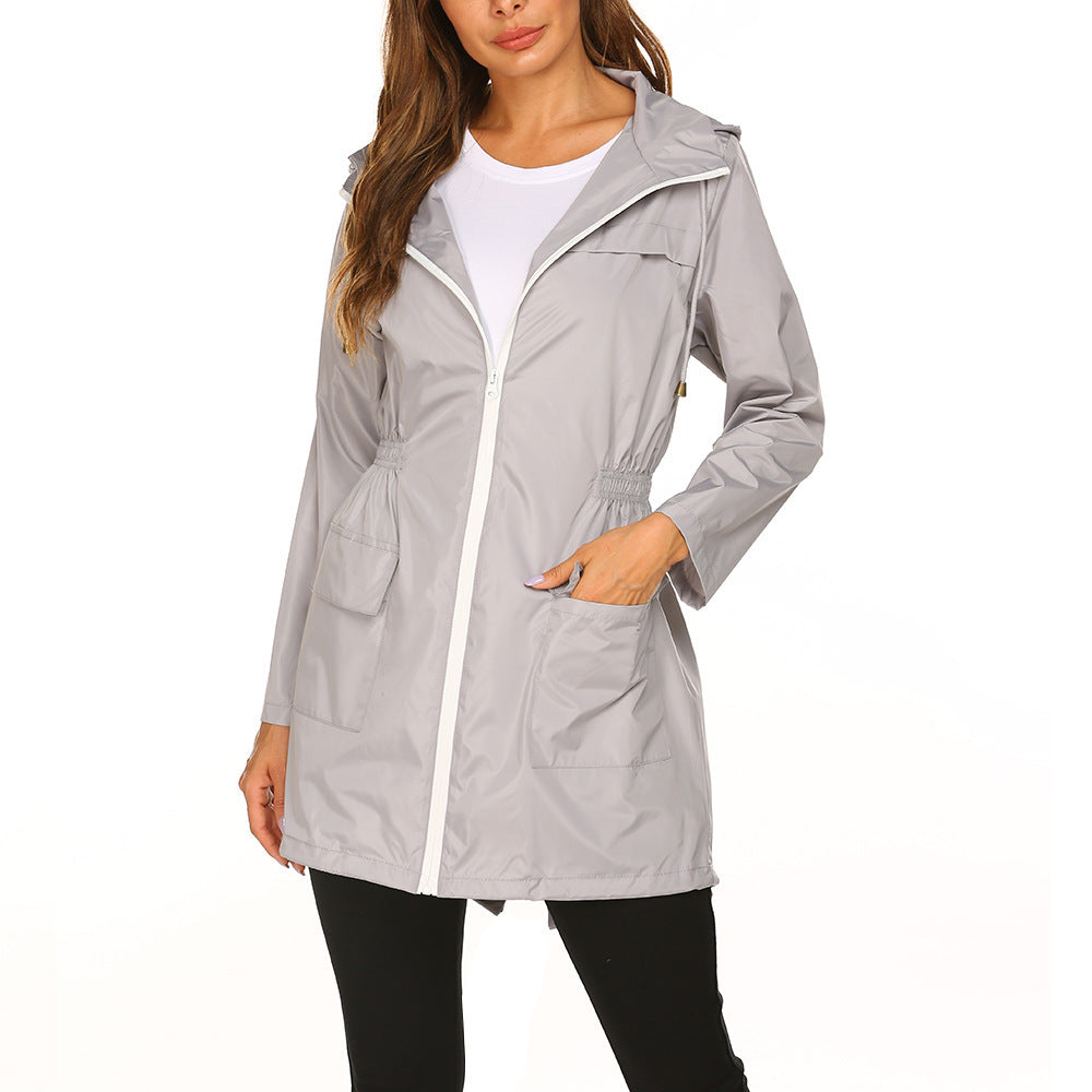 Women's Outdoor Shell Cinched Hoodie Lightweight Clothes Coats