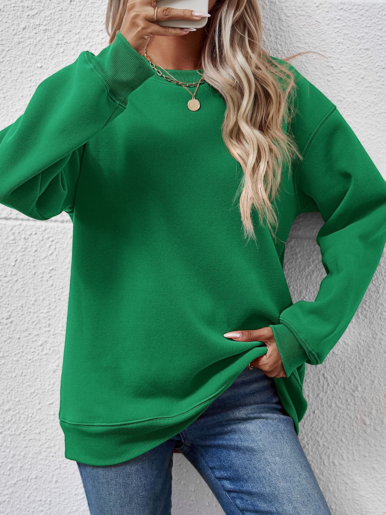 Women's Round Neck Long Sleeve Casual Loose Sweaters