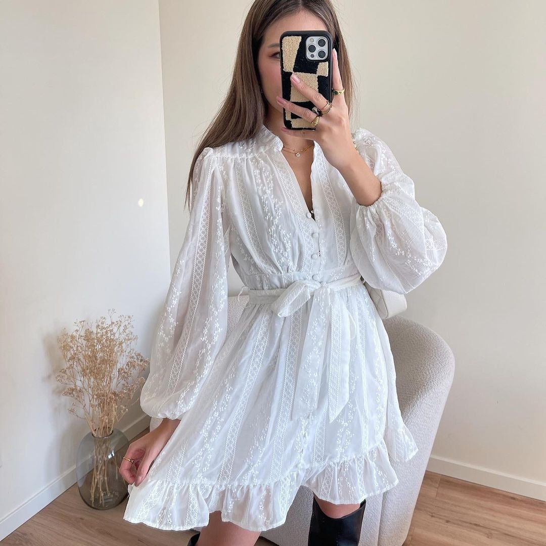 Women's Autumn Dress Long Sleeve Color Sweet Dresses