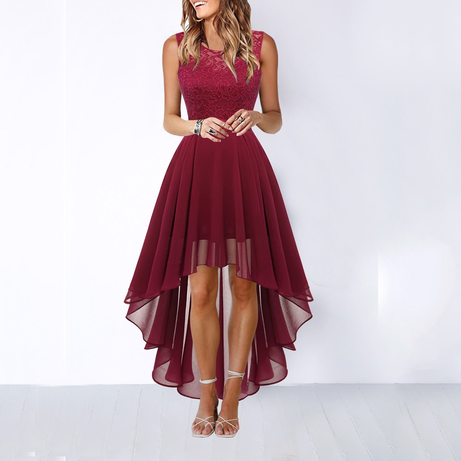 Sexy Stitching Big Swing Gown Dinner Dresses