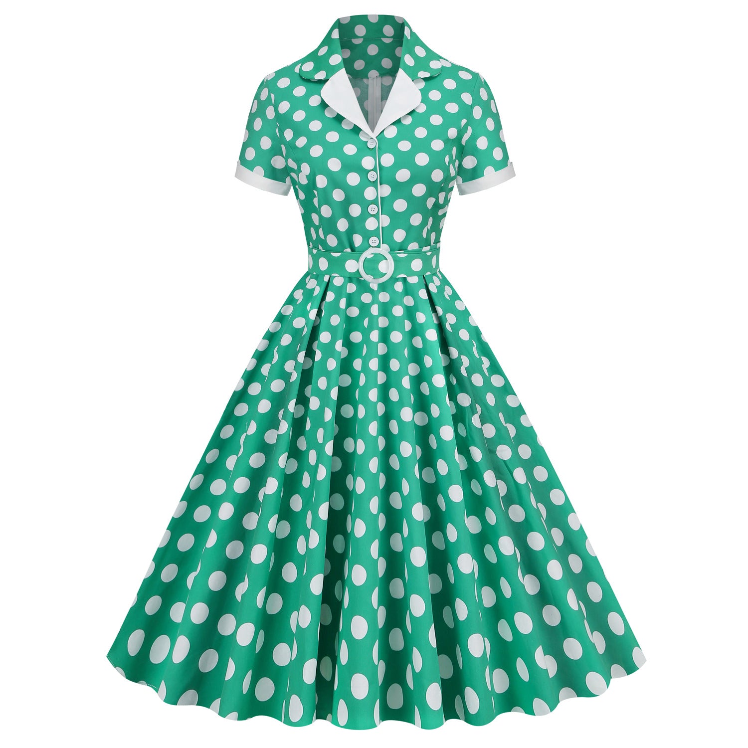 Hepburn Style Vacation Picnic Retro Big Swing Dress Dresses