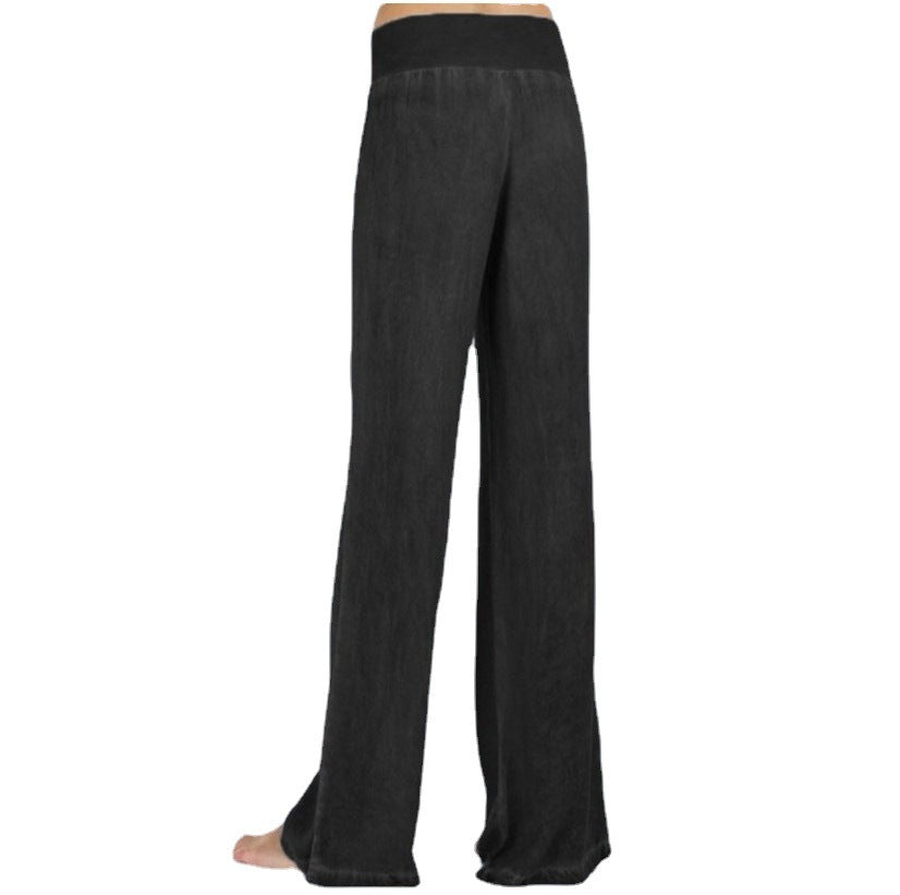 Women's Large Casual Thin Wide Leg Trousers Pants