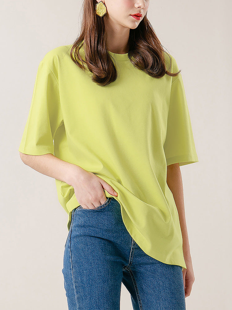 Women's All Cotton T-shirt Summer Loose Korean Blouses