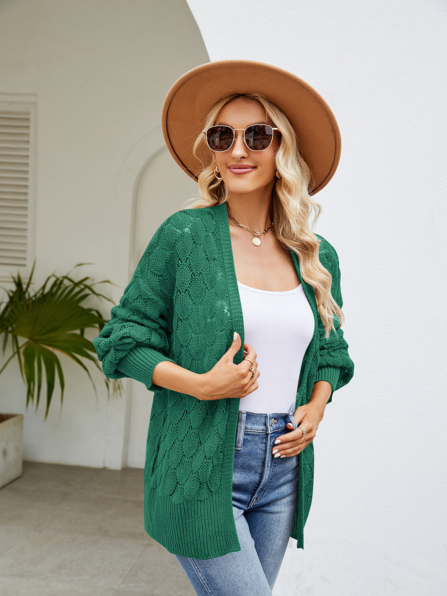 Women's Loose And Lazy Style Mid-length Design Cardigans