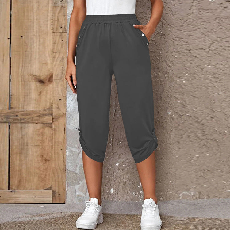 Women's Summer Fashion Casual Cropped Trousers With Pants