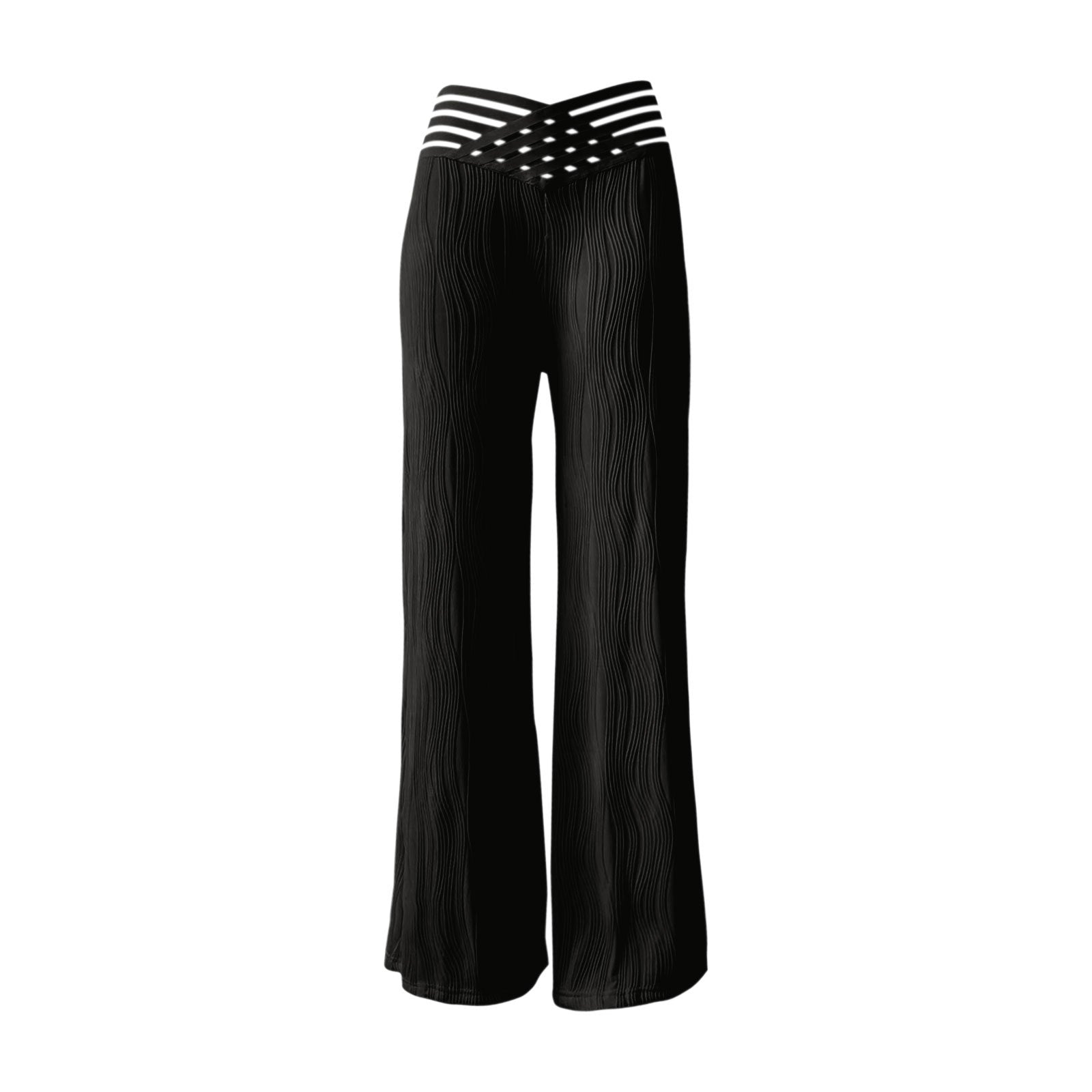 Women's Draping Pleated Hollow Water Ripple Wide Pants