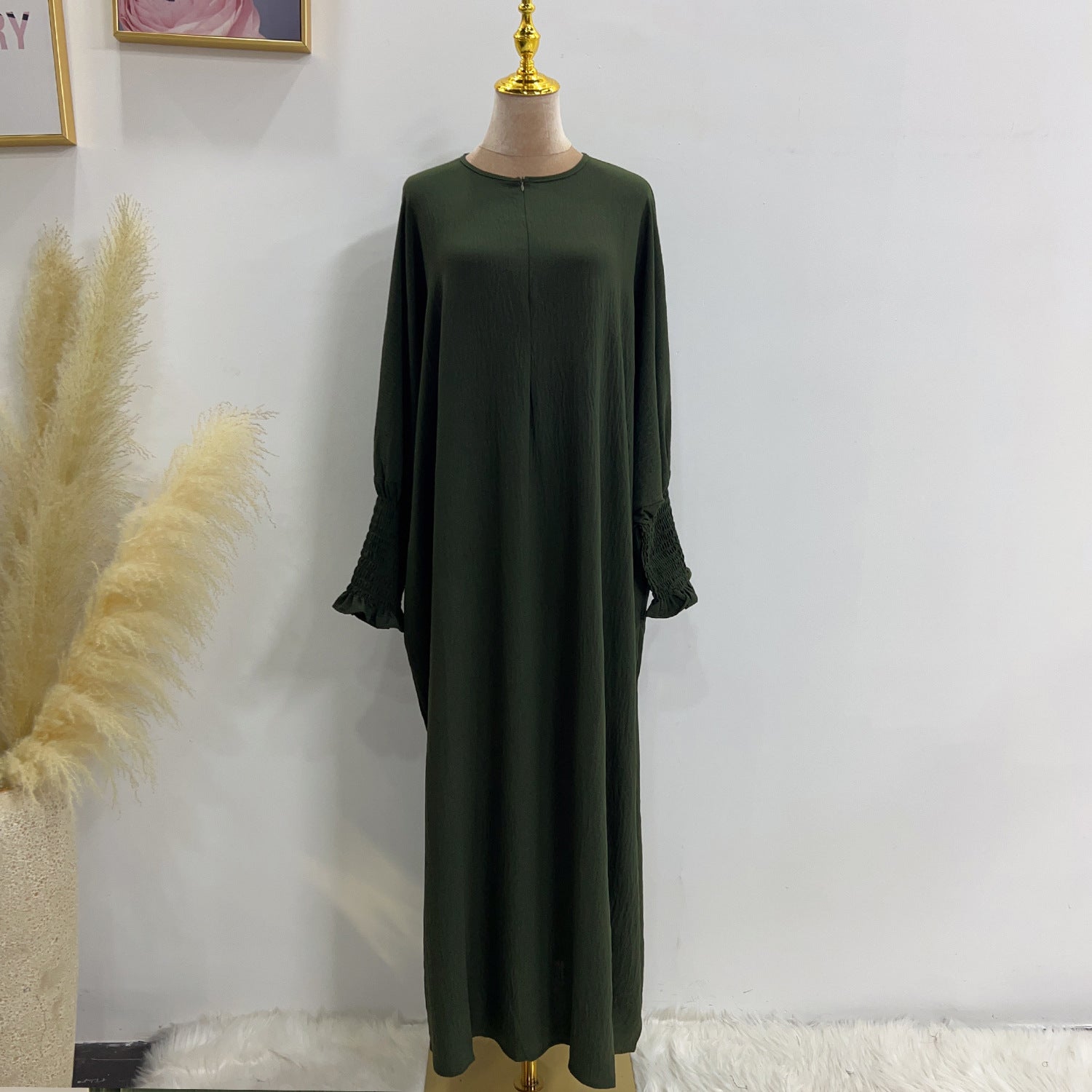 Upgraded Turkish Solid Color Batwing Dress Dresses