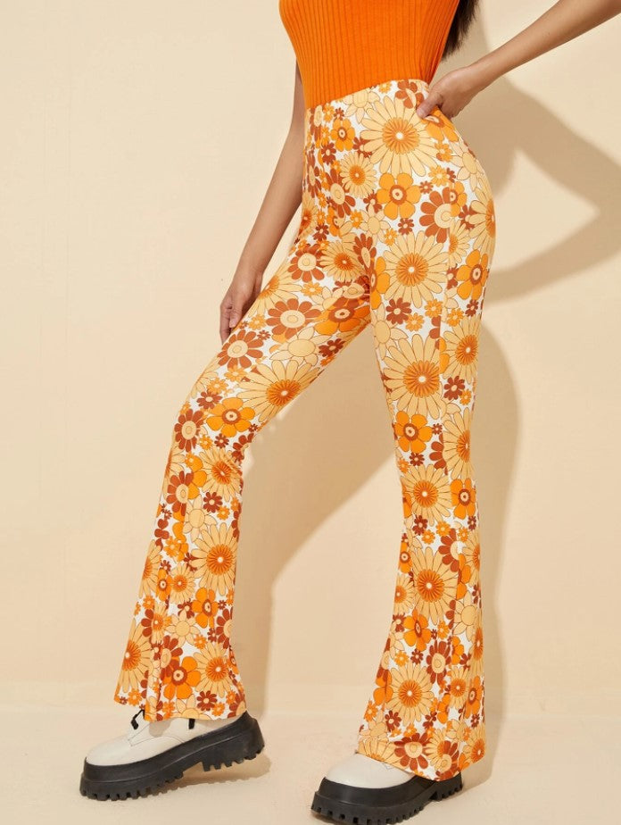 Women's Charming Summer Floral Sexy Bell-bottom Pants