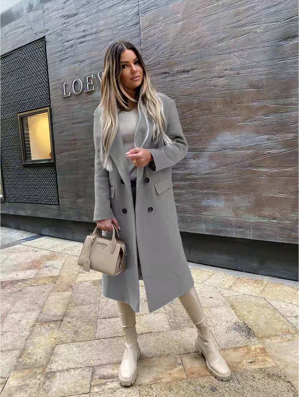 Women's Long Sleeve Collar Double Breasted For Coats