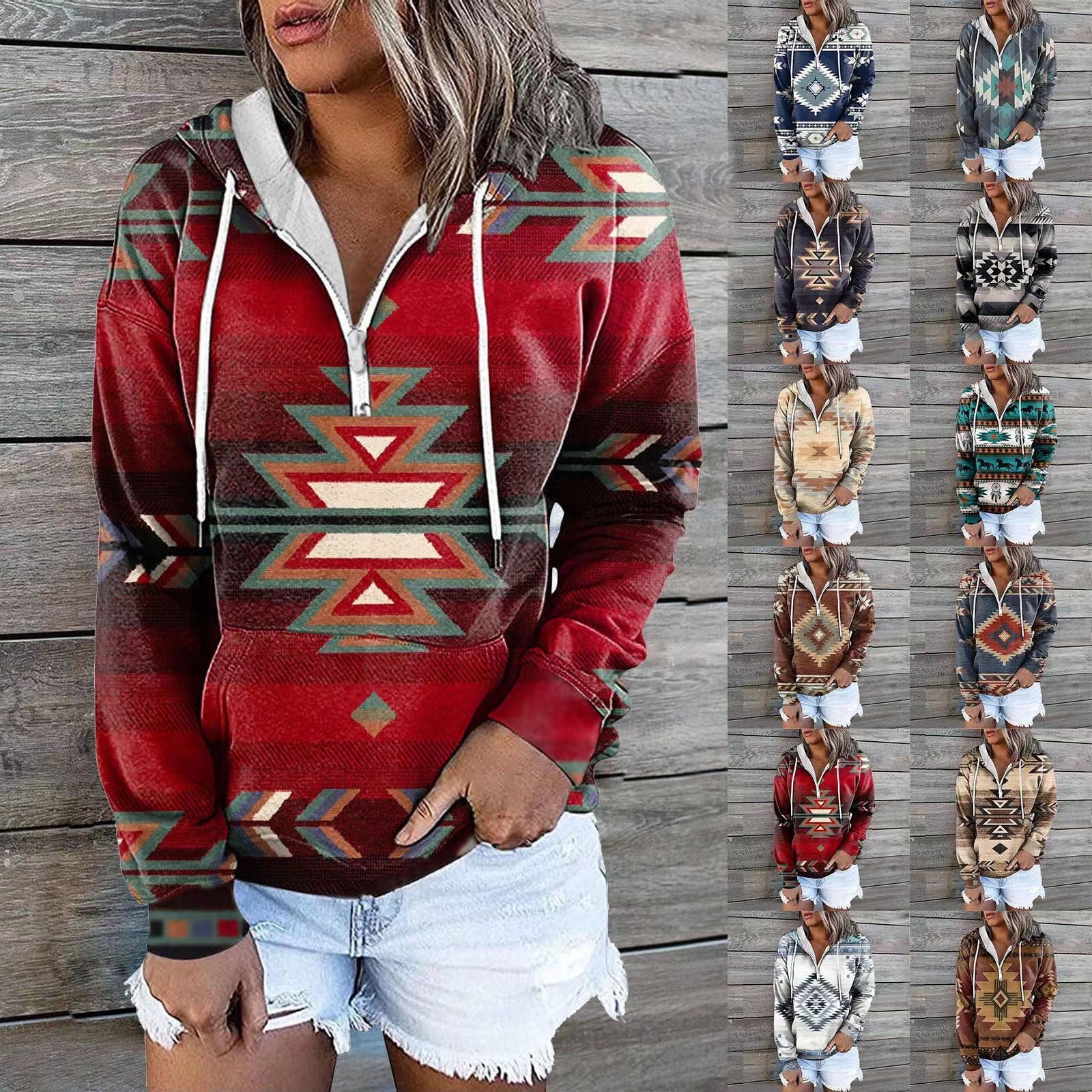 Classic Beautiful Women's Glamorous Ethnic Hoodie Tops