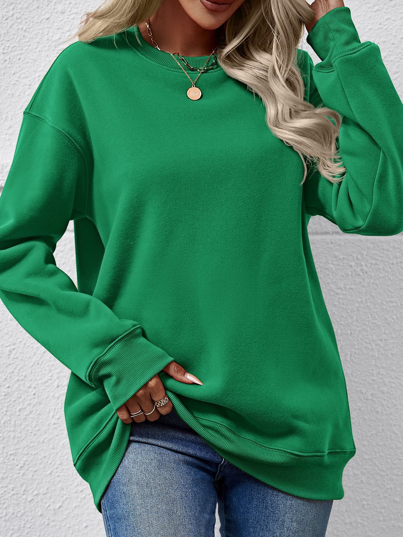 Women's Round Neck Long Sleeve Casual Loose Sweaters