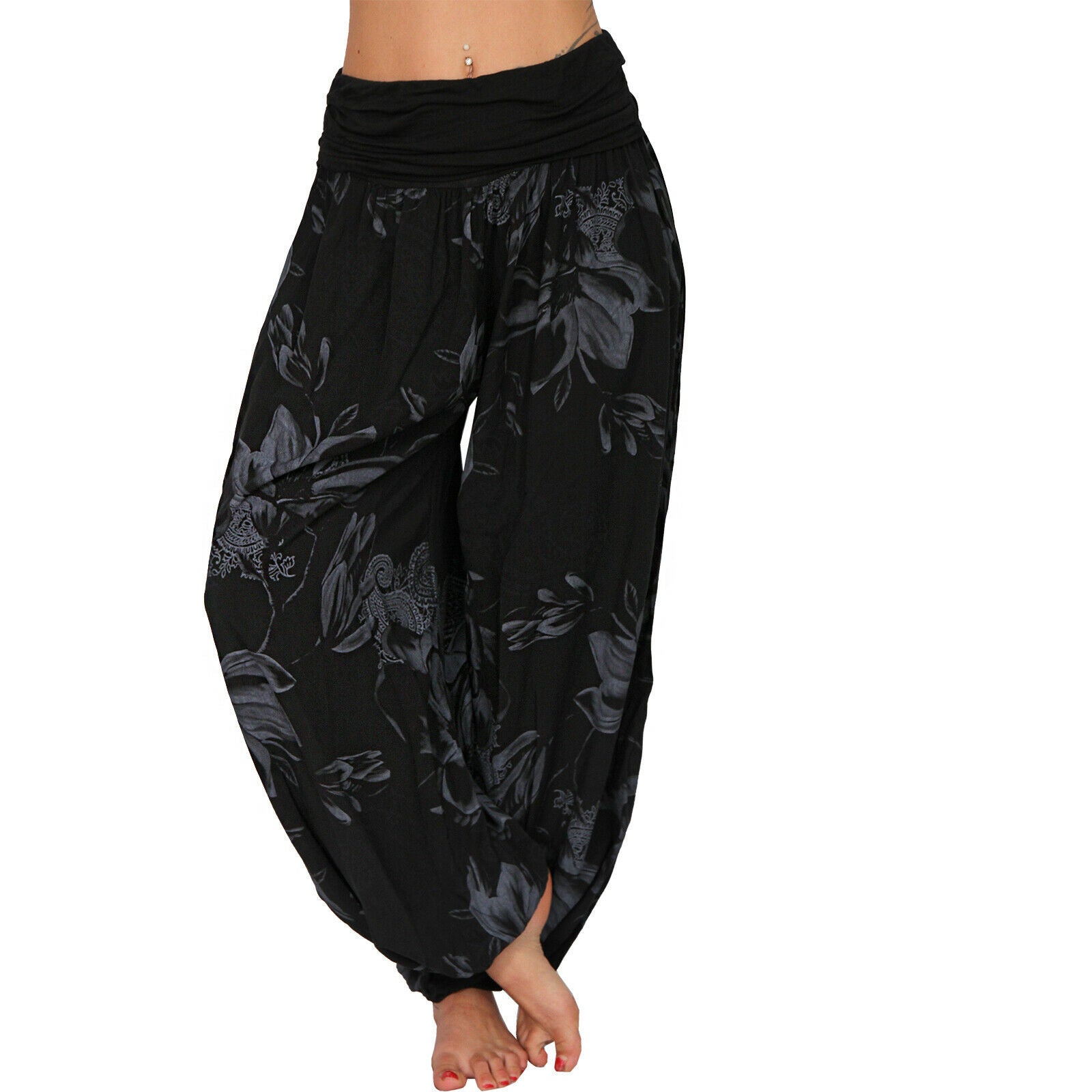 Women's Printed Loose Casual Wide-leg Trousers Pants