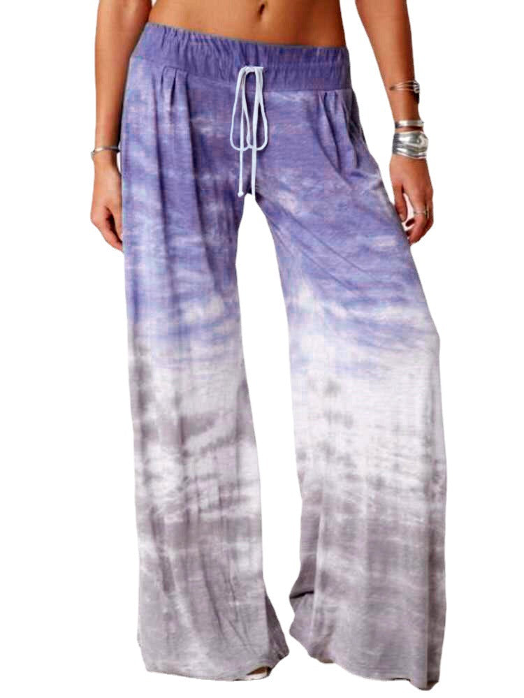 Women's Gradient Print Loose Yoga Wide Leg Pants