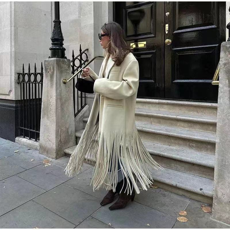 Women's Autumn Tassel Mid-length Trench For Coats