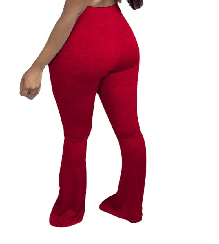 Women's Autumn Sexy High Waist Tight Flared Pants