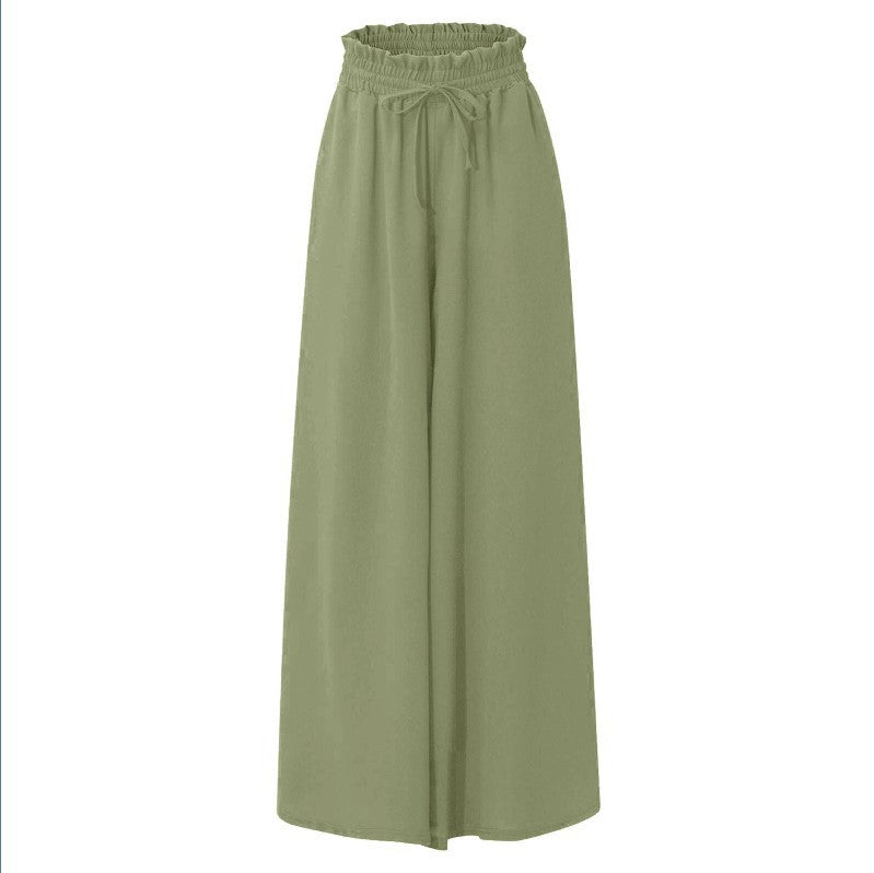 Women's Wide Leg High Waist Long Culottes Pants