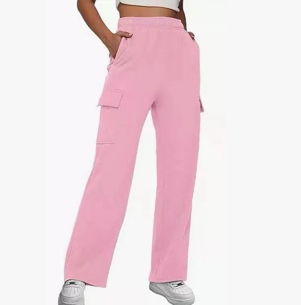 Women's Sports Trousers High Waist Slimming Straight Pants