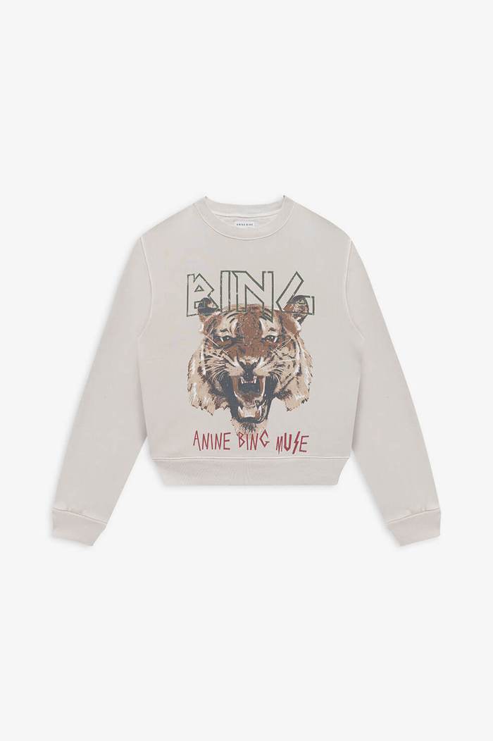 Women's Minority Tiger Head Digital Printing Khaki Sweaters