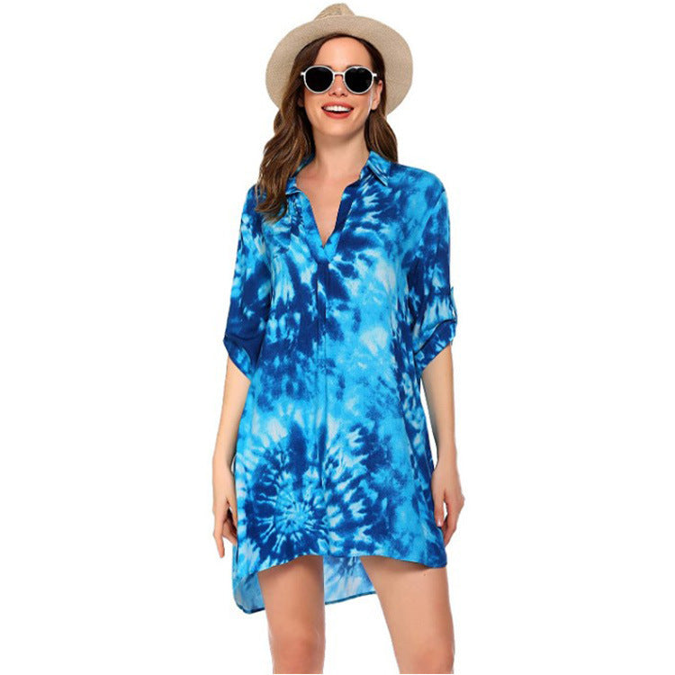 Women's Swimsuit Beach Cover Up Shirt Bikini Blouses