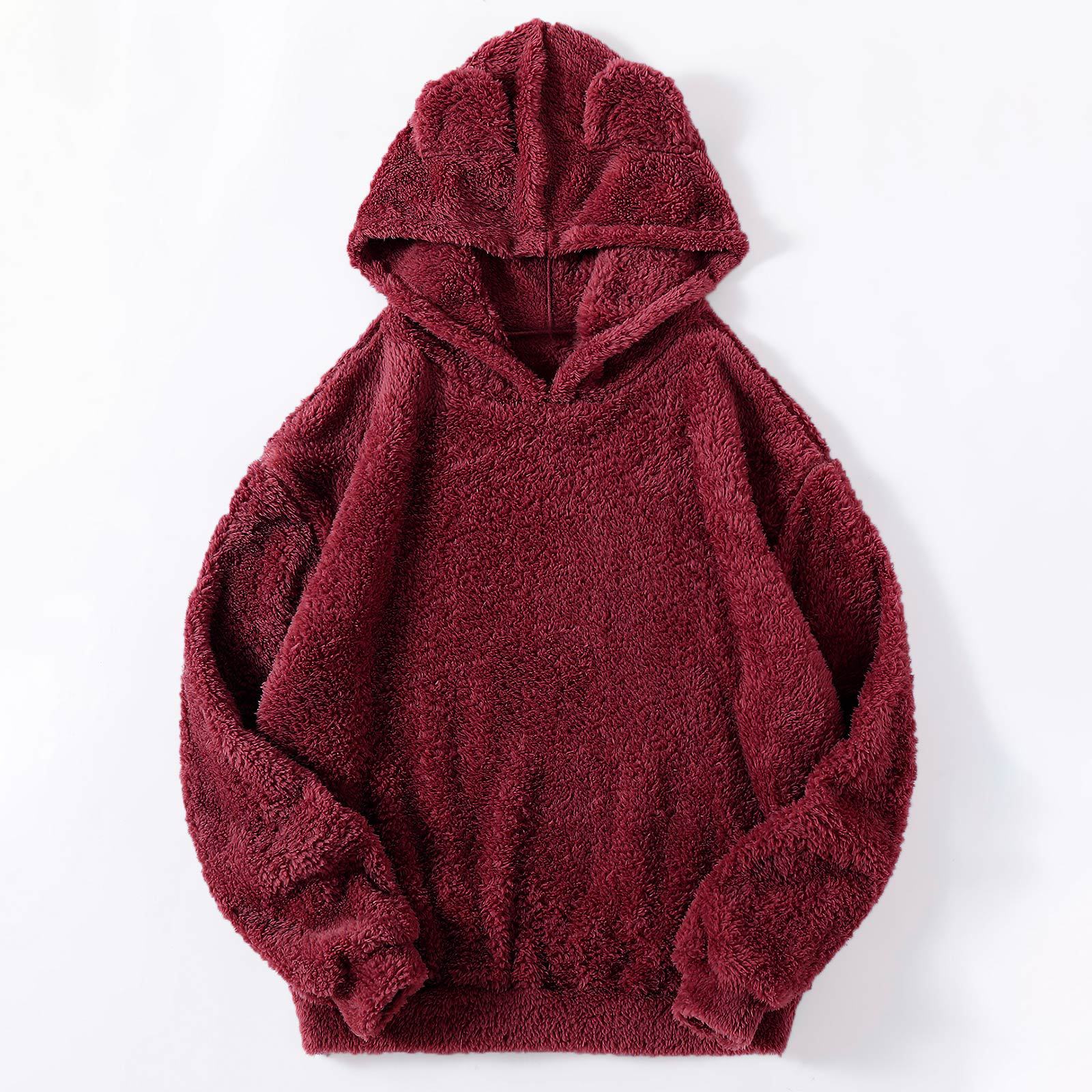 Casual Fluffy Rabbit Ears Hooded Warm Sweaters