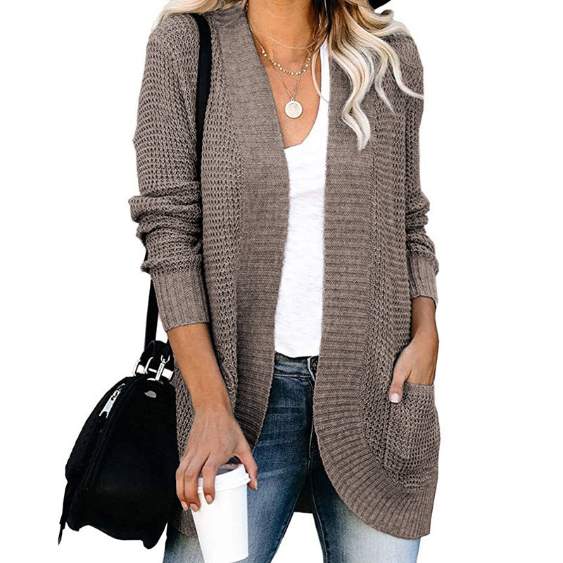 Beautiful Women's Popular Curved Large Pocket Sweaters
