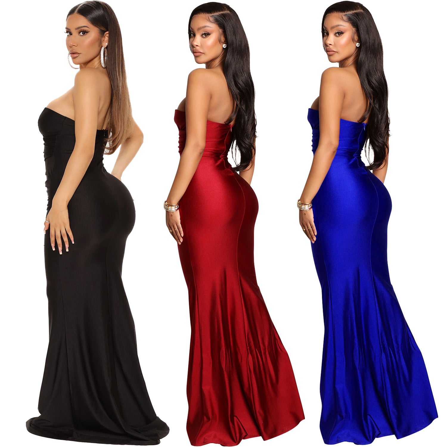 Women's Summer Fashion Sexy One-shoulder Long Dress Dresses