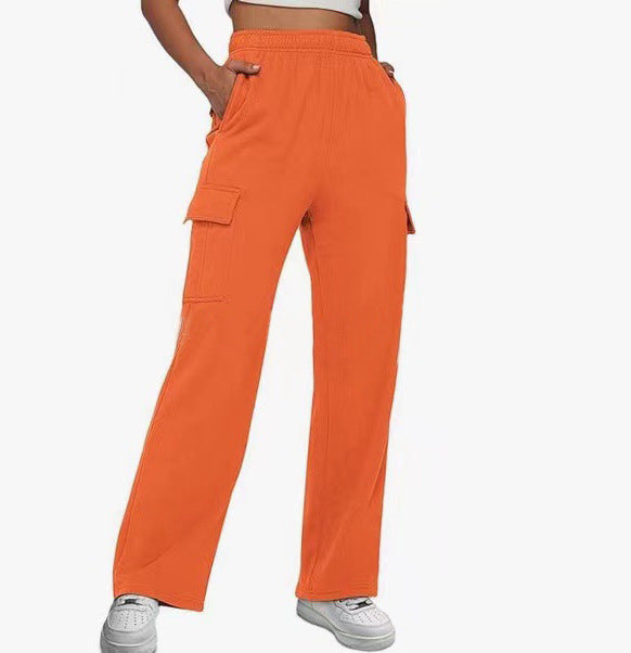 Women's Sports Trousers High Waist Slimming Straight Pants