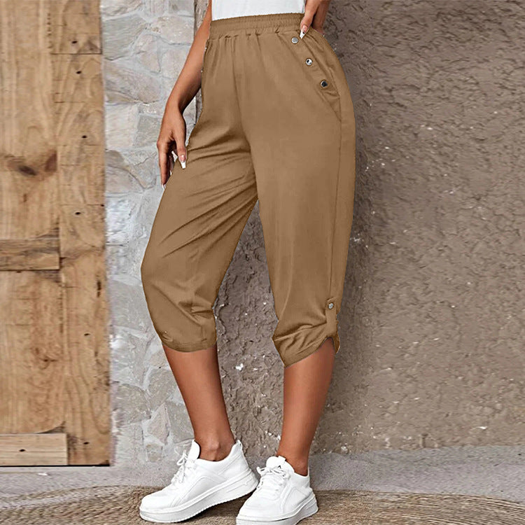 Women's Summer Fashion Casual Cropped Trousers With Pants