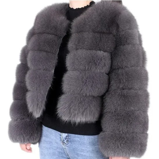 Women's Fur Imitation Fox Long Sleeve Winter Coats