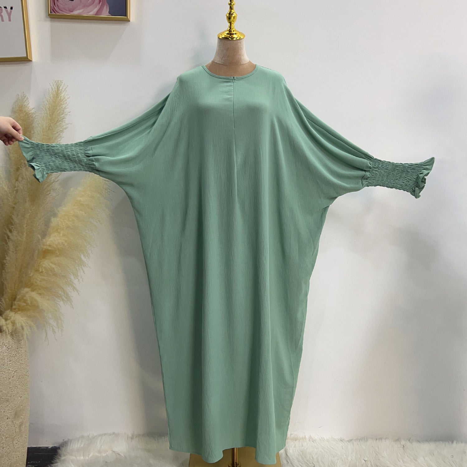 Upgraded Turkish Solid Color Batwing Dress Dresses