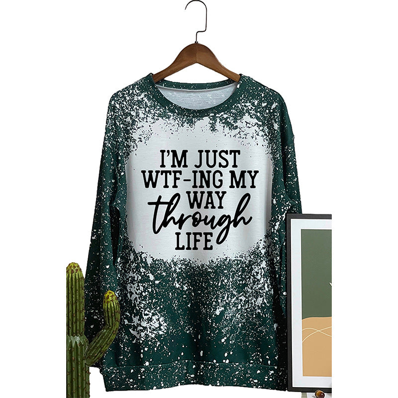 Women's Autumn Round Neck Long-sleeved Fashionable English Sweaters