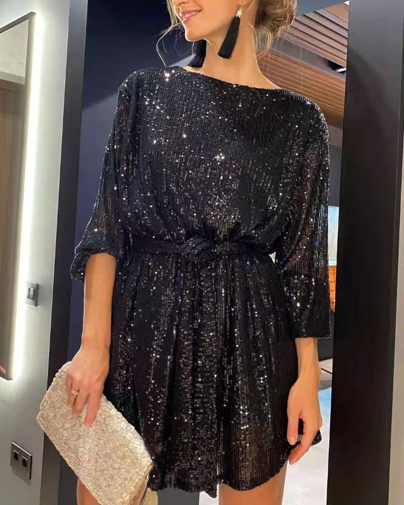 Graceful Festival Party Sparkling Beaded Dress Dresses