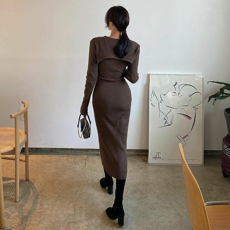 Women's Cutout Shawl Slim Fit Slit Suspender Dress Dresses