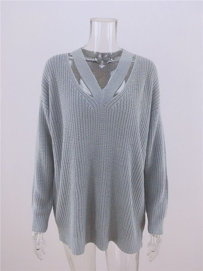 Women's Knitted Pullover Loose Temperament Commuter Sweaters