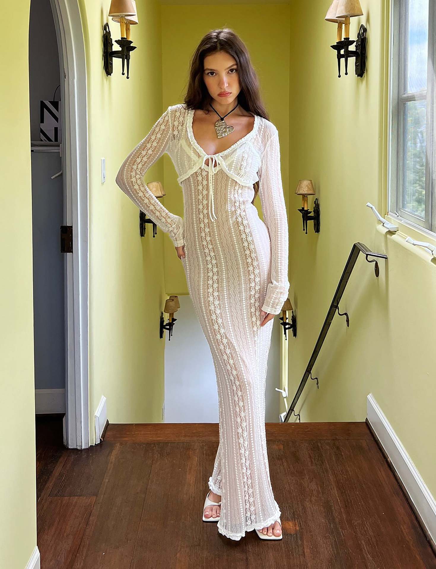 Women's Summer Long-sleeved Sexy Split Long Dress Dresses